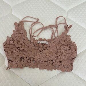 Floral Lace Bralette in Brown